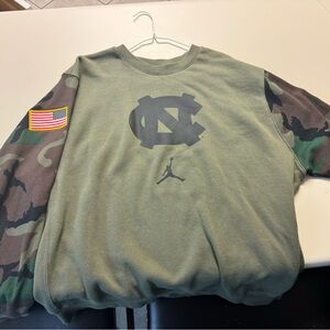 UNC North Carolina Camo Armed Forces Sweatshirt. Jordan. XL.